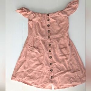 SAGE THE LABEL Off Shoulder Linen Blend Top